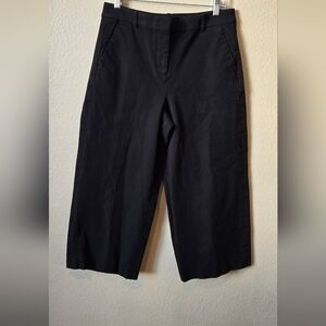 J.Crew black cotton blend Kelsey mid rise flare crop pant size 10 #103